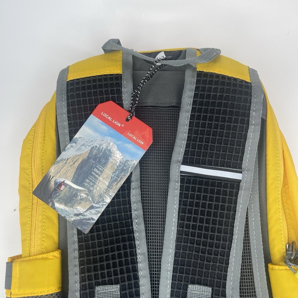 LOCAL LION Outdoor Hiking Running Double Shoulder Backpack Bag Yellow/grey (G25) - Picture 7 of 16
